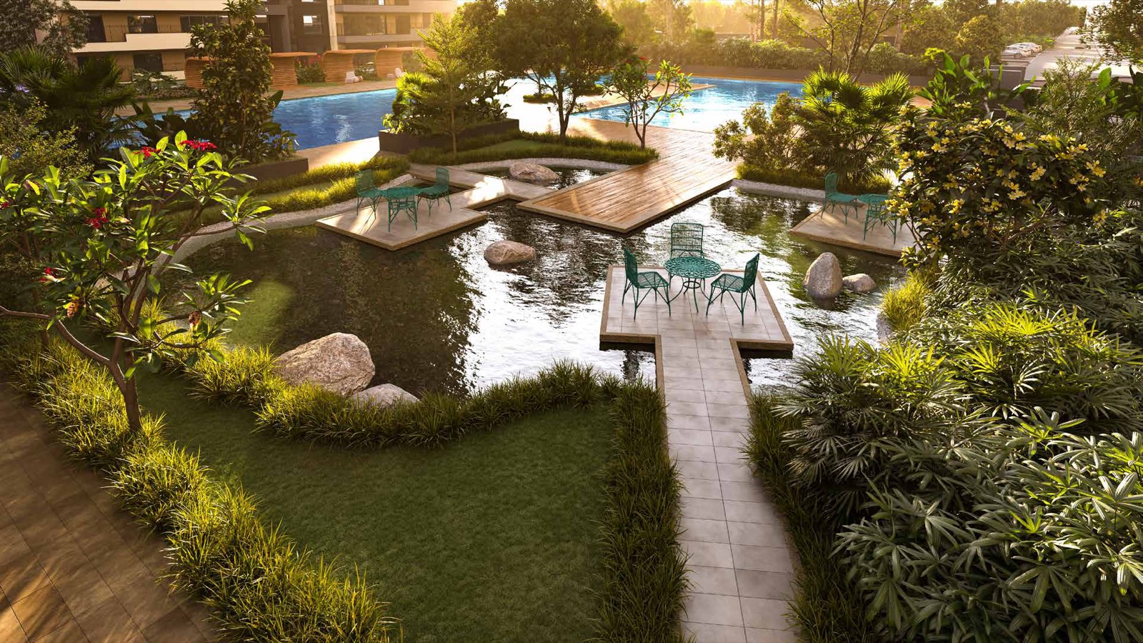 Floating lanai waterscape